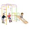 Multicolor Metal and Plywood 8-in-1 Kids Indoor Climbing Playset with Swing and Slide